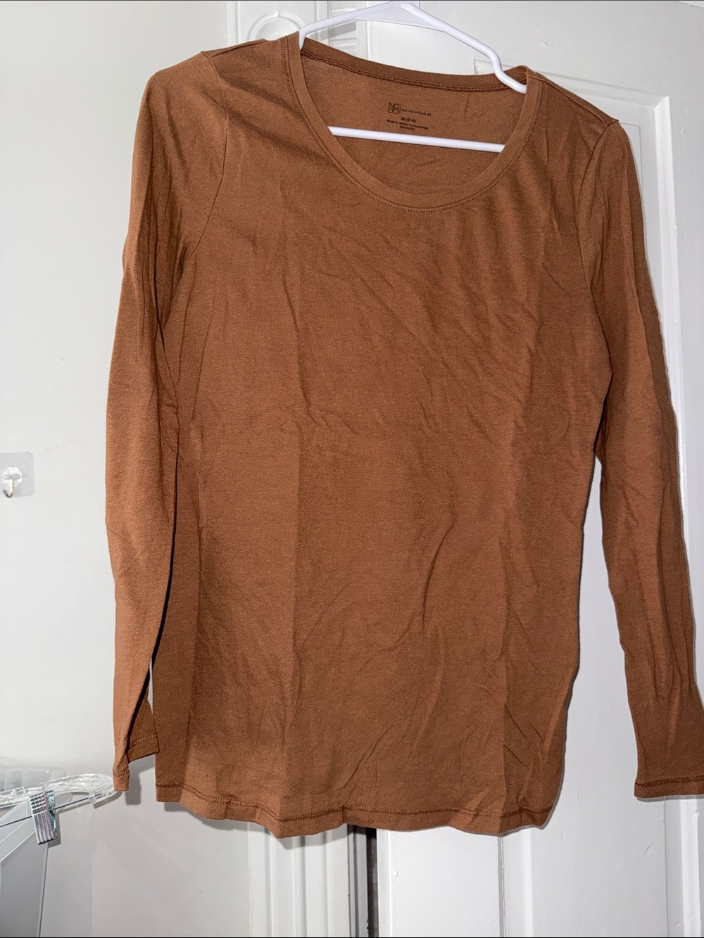 No Boundaries Long Sleeve Crewneck Tee - Caramel Brown